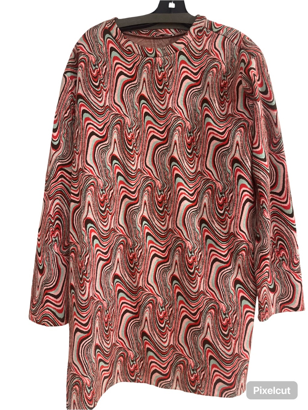 Zara Swirl-Print Long Sleeve Tunic — Pink, Black, Cream
